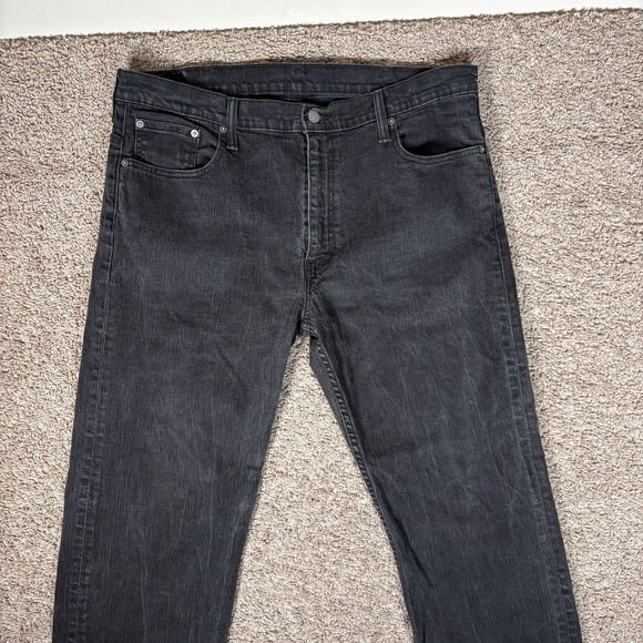 Levis Jeans Mens 38x32 Black 569 Loose Dark Wash Denim Pants Work - Picture 1 of 10